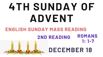 18 December 2022: English Sunday Mass Readings | 4th Sunday of Advent, 2nd reading