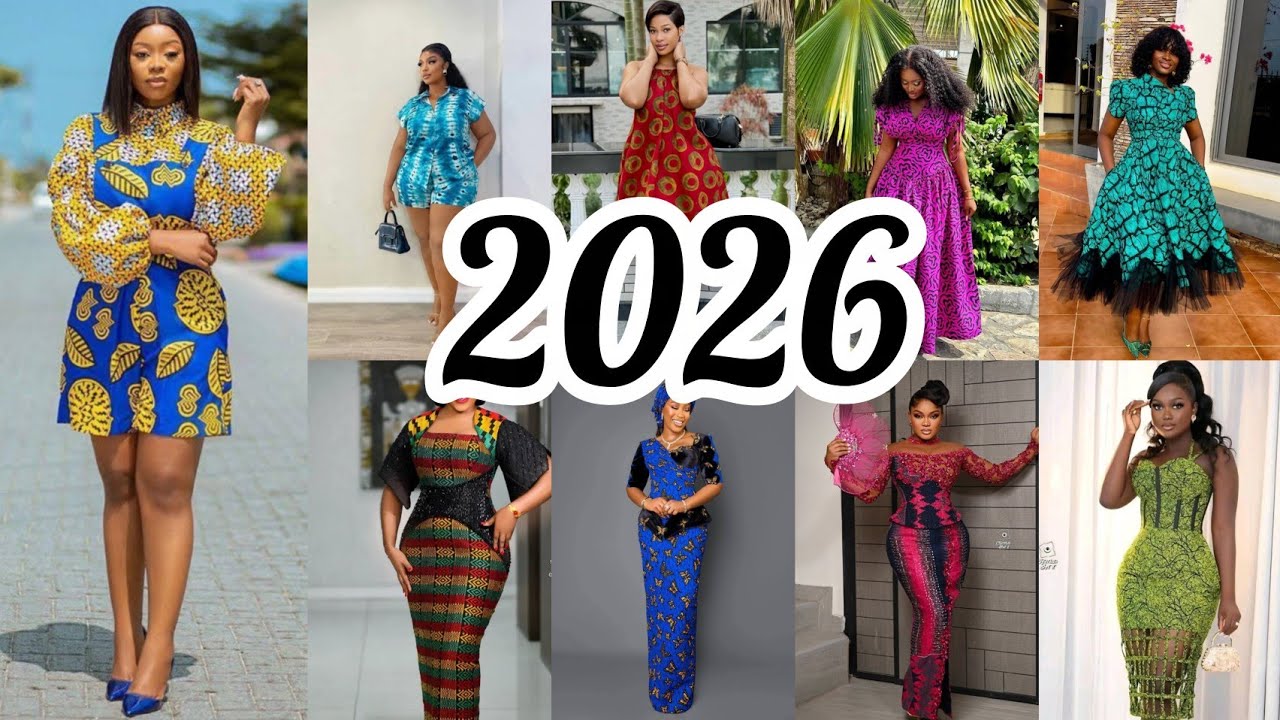 Новейшие модели платьев из ткани анкара 2026 года для женщин / Идеи модных стилей / Потрясающие м...