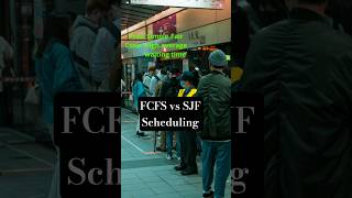 FCFS vs SJF Scheduling | OS Algorithms Explained with Real-Life Example (60s Short)