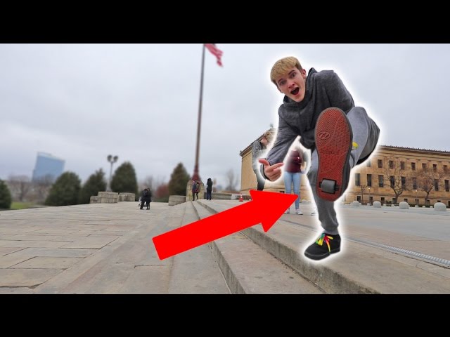 HEELYS VS STAIRS! *BAD IDEA* - YouTube