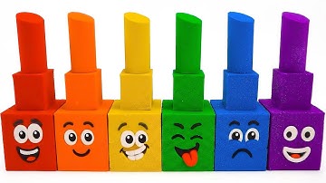 How to Make Rainbow Clown Lipstick From Kinetic Sand & Cutting ASMR 🌈 Kinetic Sand ASMR