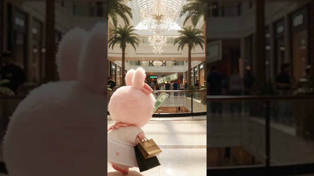 Share for Good Fortune! ✨💸 Labubu Lucky Money Rain! 🍀 Mokoko Shopping Animation 