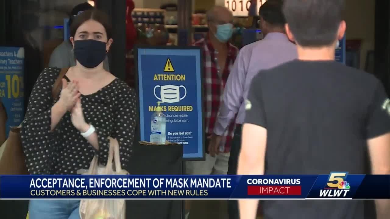 Customers, businesses cope with new mask mandates - YouTube