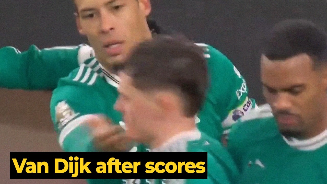 Van Dijk slaps Florian Wirtz after he scores against Sunderland 😅