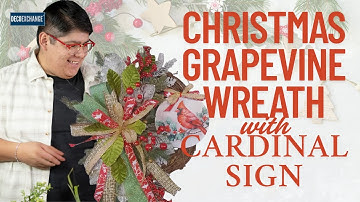 Christmas Grapevine Wreath with Cardinal Sign | DecoExchange Live Replay