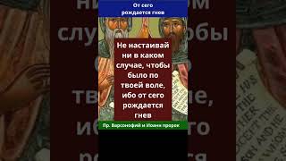 От сего рождается гнев. Пр. Варсонофий и Иоанн пророк