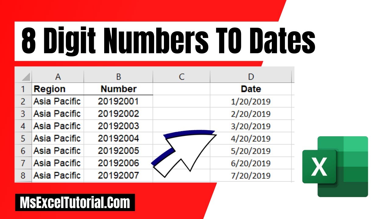 How to Convert 8 Digit Numbers to Dates In Excel - YouTube
