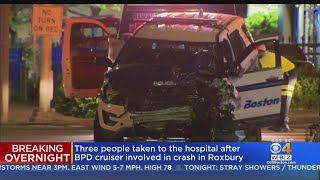 3 Hurt In Boston Police Cruiser Crash In Roxbury