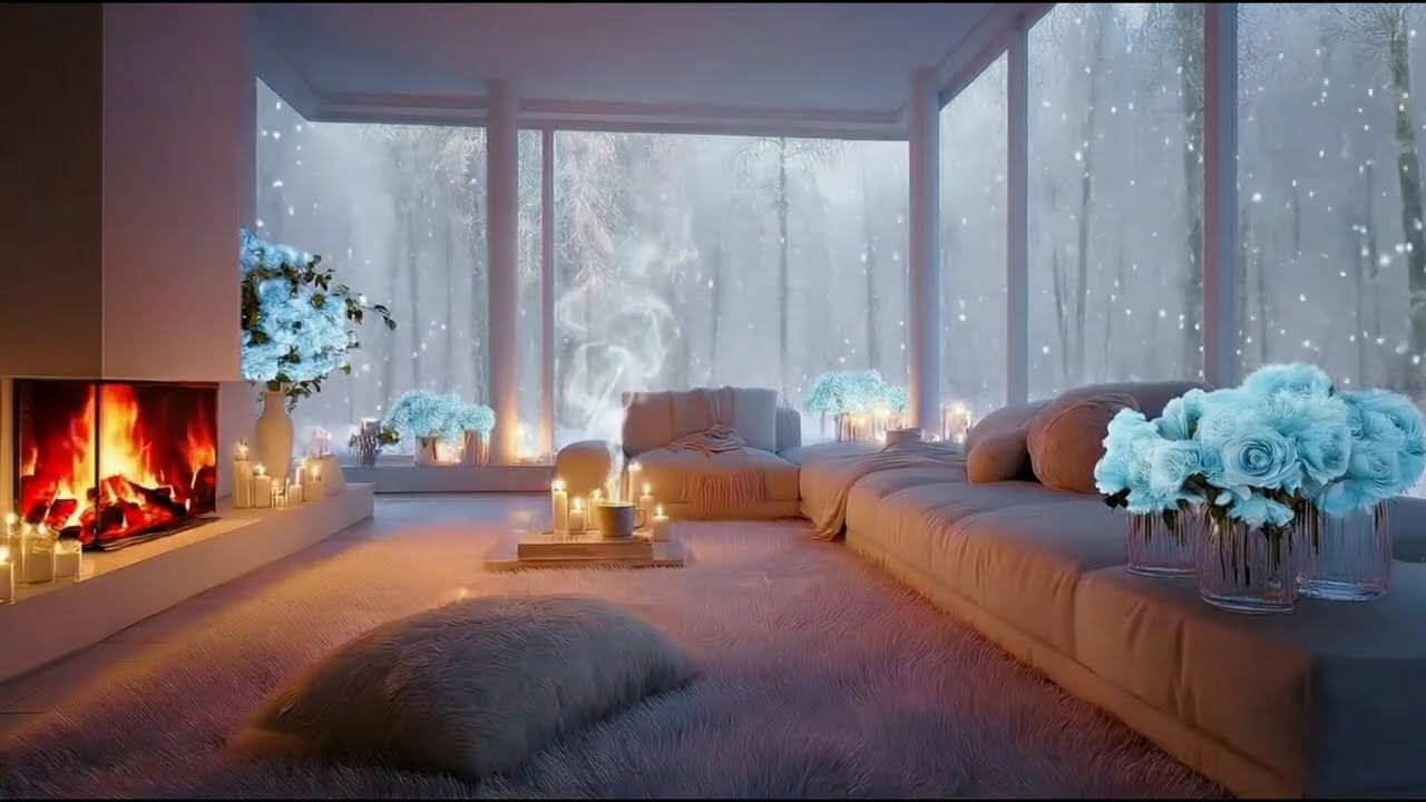 🎹🔥 Cozy Winter PianoSoft Snow & Warm Fireplace Sounds for Meditation & Study