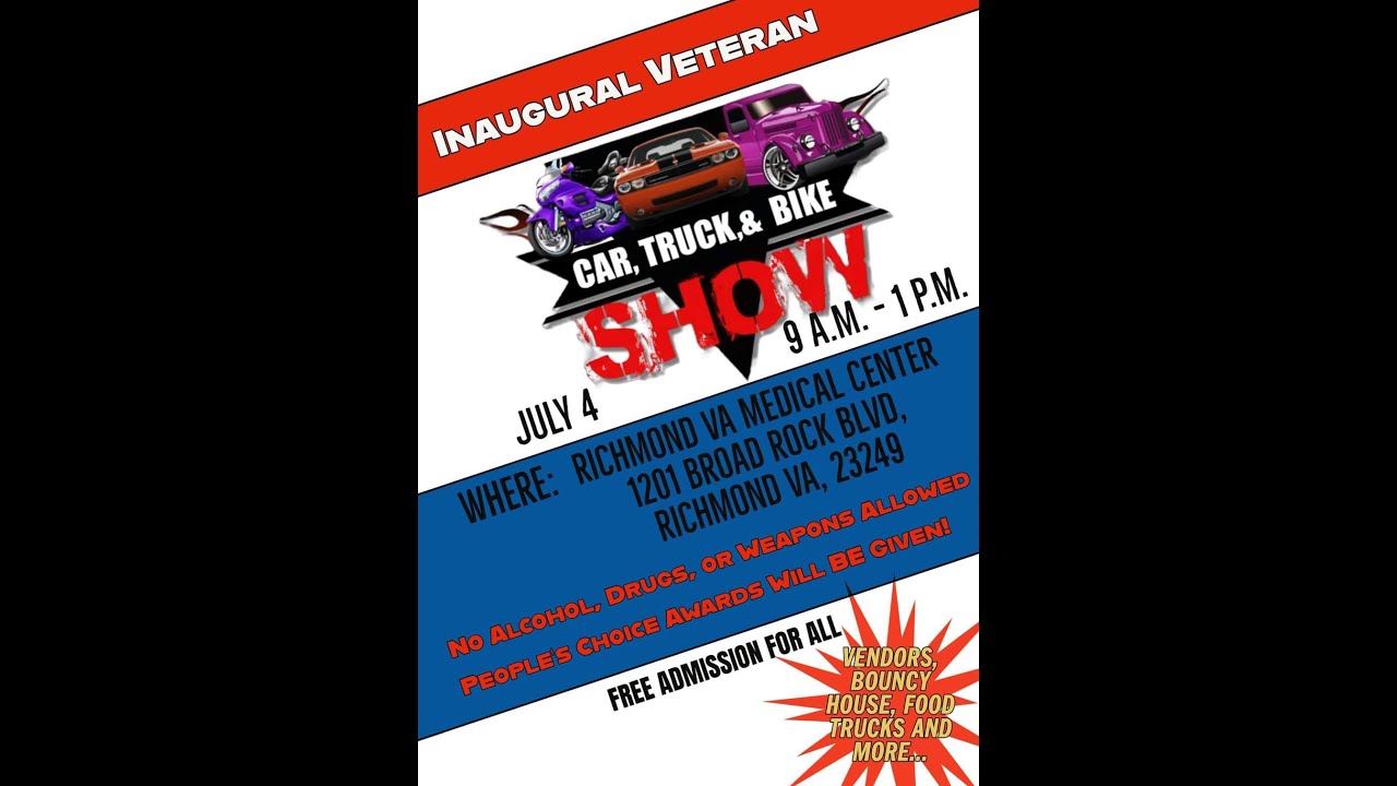 Inaugural Veteran Car, Truck, & Bike Show.... YouTube