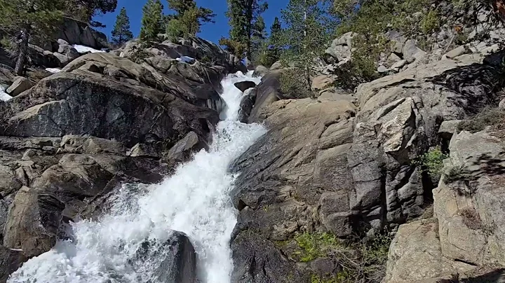 Extended Version Of The Main Cascade  On The Creek In The Eastern Sierra Near The Crest/Spring 2025