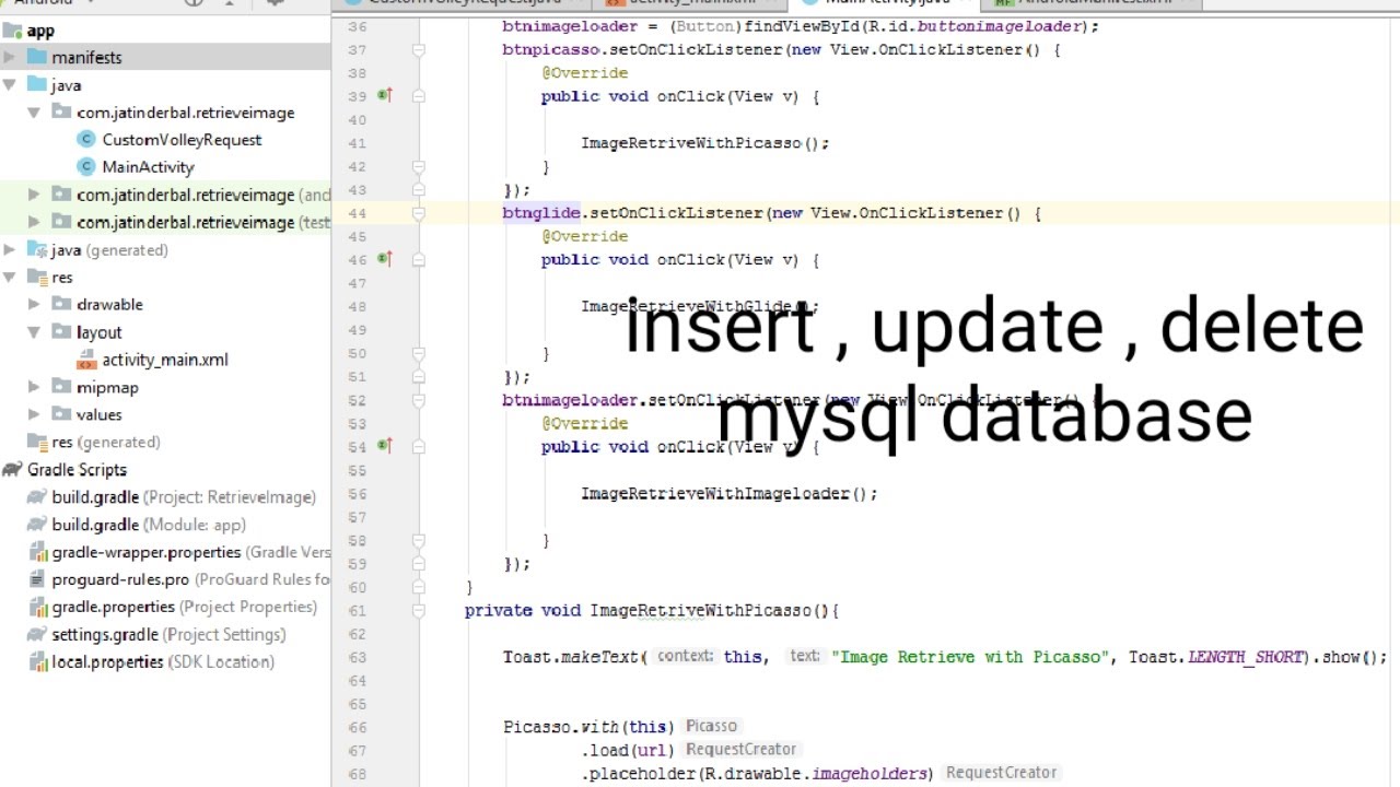 How To Insert Update And Delete Data In Mysql Using Php In Android