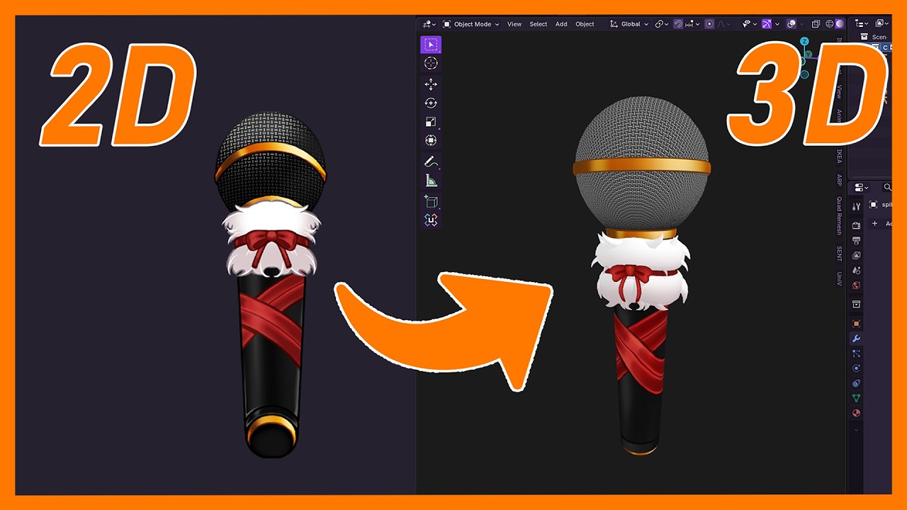 Bringing a 2D mic into the 3rd dimension [3D model with me] - YouTube