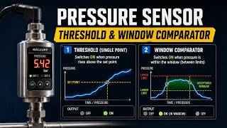 What is threshold and window comparator settings, pressure sensor explain.