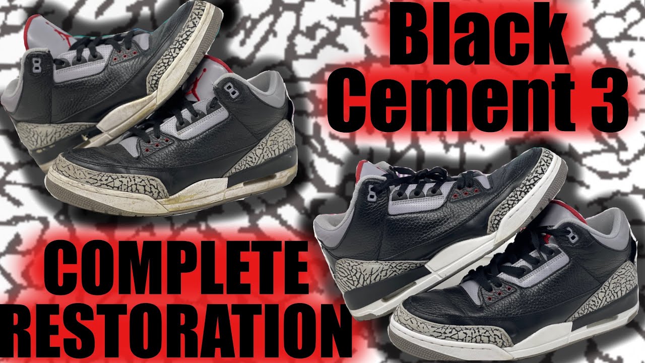 1st time doing restoration. My Black Cement 3's. : r/Sneakers