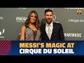 Messi and his teammates present at the messi10 presentation by cirque du soleil