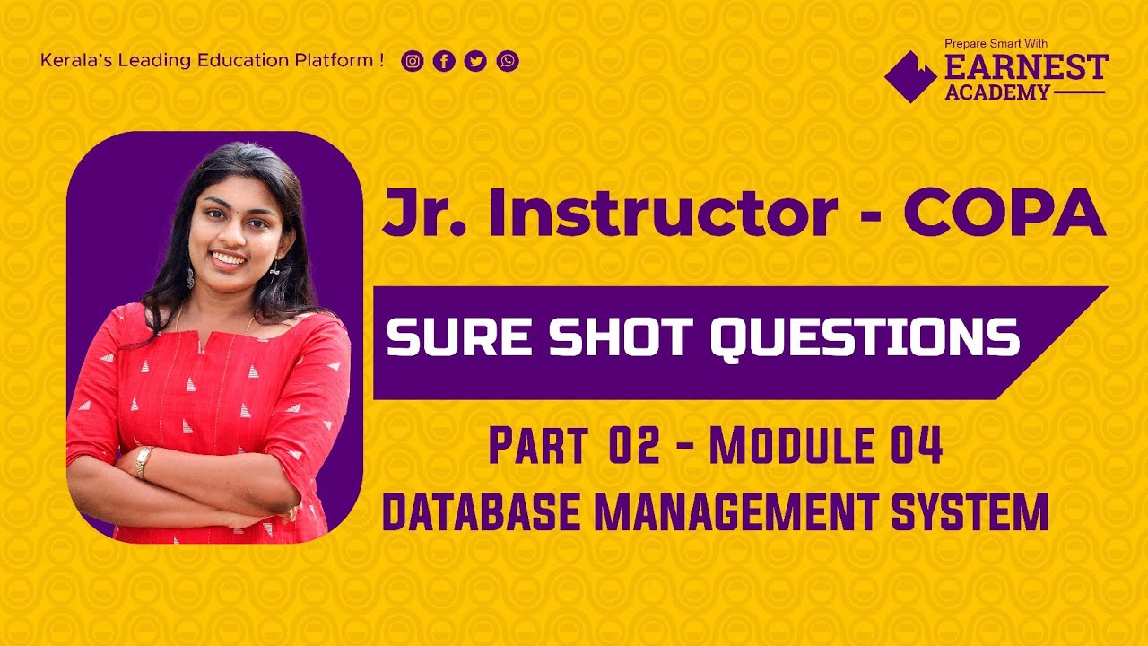 JUNIOR INSTRUCTOR COPA |MODULE 04 | DATABSE MANGEMENT SYSTEM |SURE SHOT ...