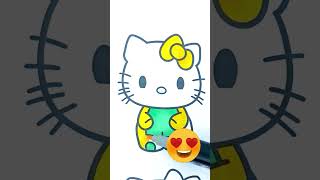 Hello Kitty Coloring Pages Rainbow and Colorful Delights #drawing #coloring #hellokitty