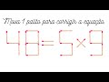 🎭48=5x9🎭 Explore como fazer o desafio de mover 1 palito para corrigir a equação | Raciocínio Lógico
