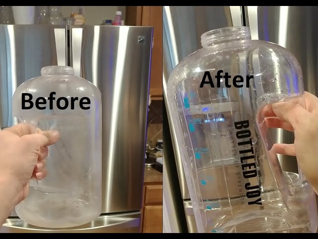 water cooler bottle limescale buildup before and after vinegar