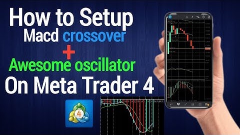 How to Setup MACD crossover + Awesome oscillator on meta trader 4 (mobile)