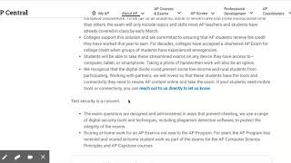 AP Updates for Schools Impacted by Coronavirus - AP Central | College Board