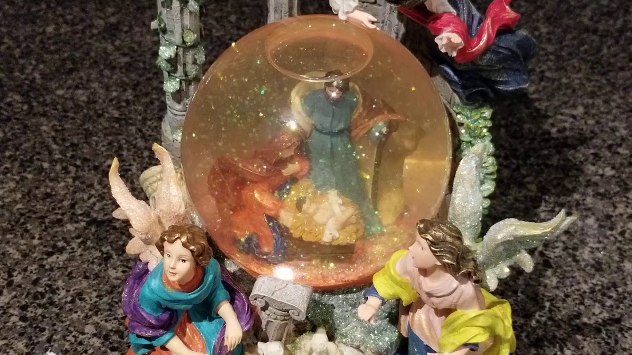 CHRISTOPHER RADKO MUSICAL CHRISTMAS CAROL LIGHTED NATIVITY SNOW GLOBE