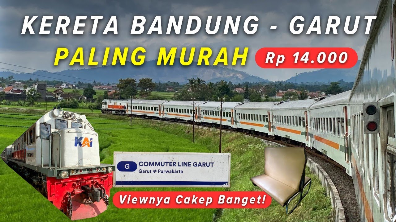 VIEWNYA CAKEP BANGET! NAIK KERETA API BANDUNG - GARUT PALING MURAH | Trip KA Commuter Line Garut