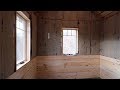 Building an Off Grid Cabin - Bedroom Pine Wainscoting