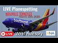 Live Planespotting from Nashville International Airport (Wind Advisory)