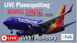 Live Planespotting from Nashville International Airport (Wind Advisory)