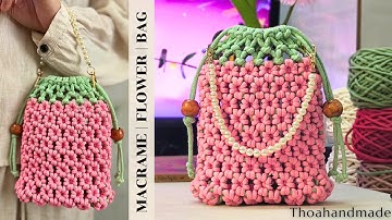 [Macrame Flower Bag] Hướng dẫn làm túi xách tay hoa macrame cực xinh | Macrame Bag Tutorial