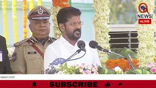 CM Revanth Reddy Speech At Parade Grounds | Teenmarmallanna | QnewsHD