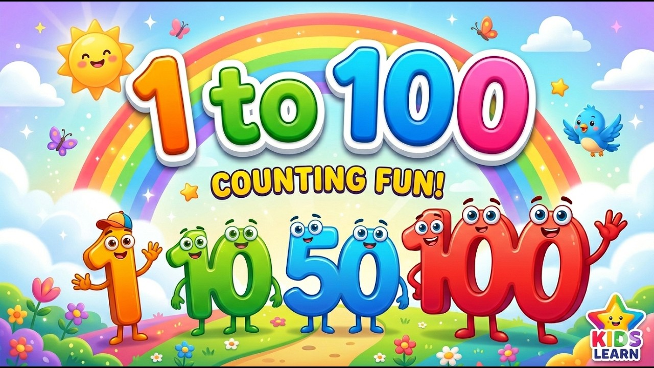 Let's count 1 to 100 For Kids 🌈 Fun Number Song & Counting for Kids ...