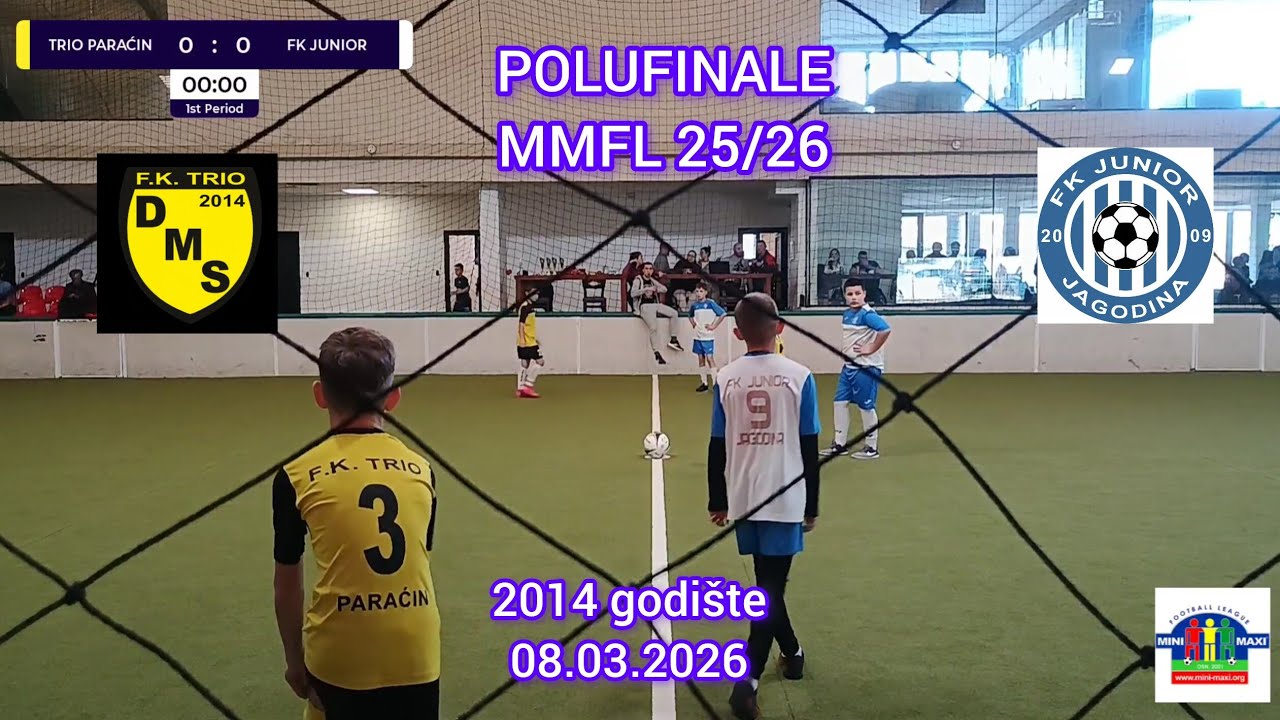 TRIO PARAĆIN-FK JUNIOR 1:1(0:1)-penalima 1:2-Polufinale MMFL 25/26+ treća revijalna 0:0-2014 godište