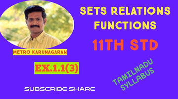 11th Std Maths Ex.1.1(3) STATE WHETHER THE FOLLOWING SETS ARE FINITE OR INFINITE