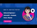 Spenser's Amoretti : Context, Form, & Thematic Overview | MEG 01 | Block 2 | British Poetry | IGNOU