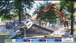 Canfield's old gazebo comes down