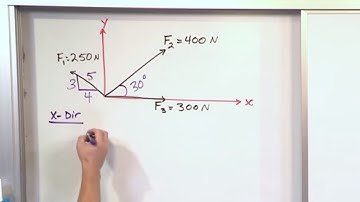 Lesson 11 - Adding Multiple Forces With Vector Components, Part 2 (Engineering Mechanics Statics)