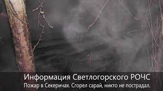ТРК Пожар в Сикеричах  Сгорел сарай, никто не пострадал 27.11.2017