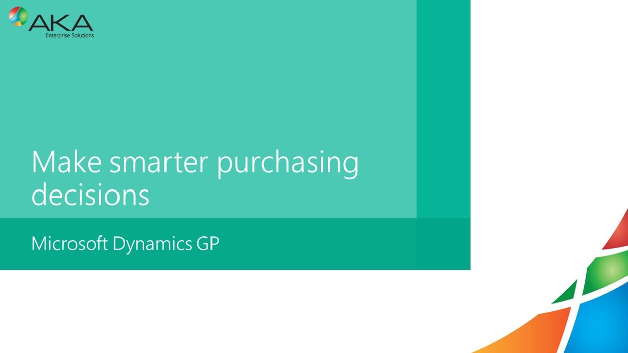 AKA Microsoft Dynamics GP Purchase Order - YouTube
