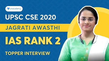 Jagrati Awasthi UPSC Topper Tips | AIR 2 | Unacademy Topper UPSC 2020 | IAS Rank 2