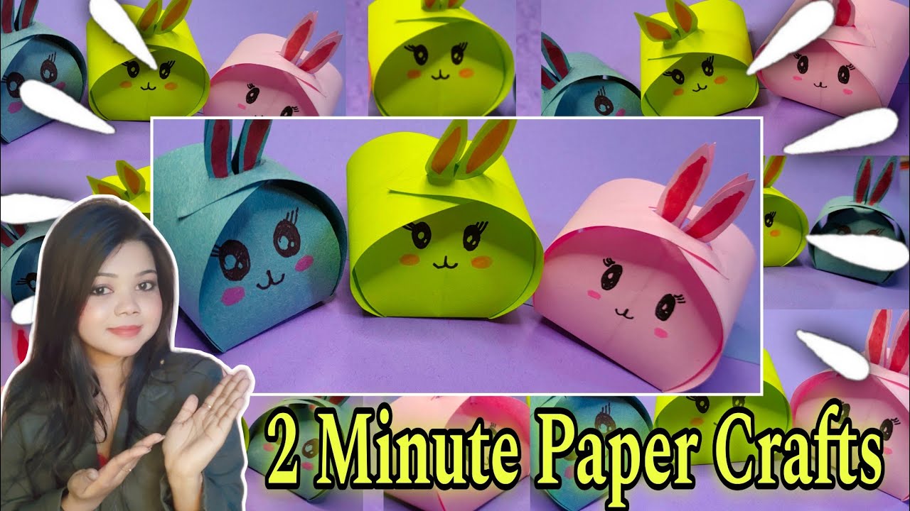 How to make easy paper Rabbit for kids/DIY Easy paper craft/DIY cute ...