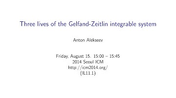 ICM2014 VideoSeries IL11.1: Anton Alekseev on Aug15Fri