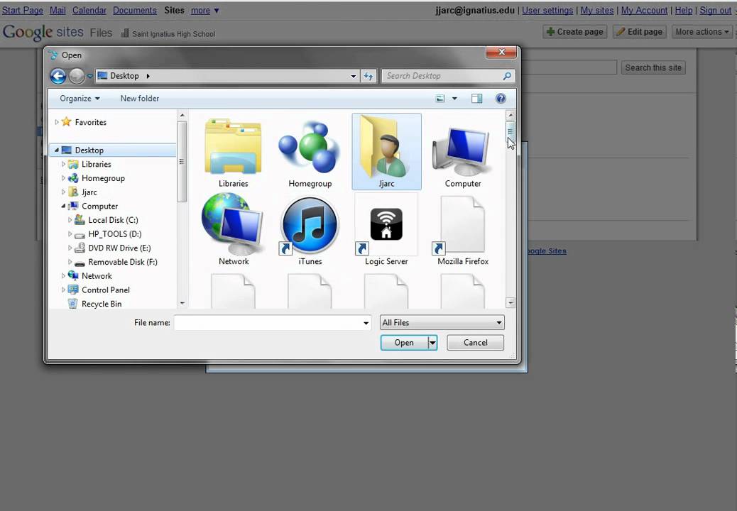 uploading files to google sites using attachments and file cabinet