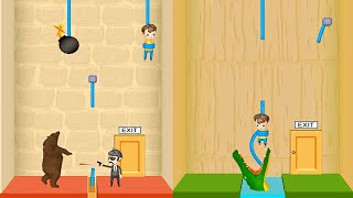 Rescue Cut - Rope Puzzle - Help the Man from Bear and Crocodiles | Android/iOS Gameplay screenshot 5