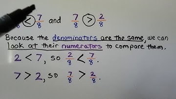 3rd Grade Math 9.2, Compare Fractions with the Same Denominator