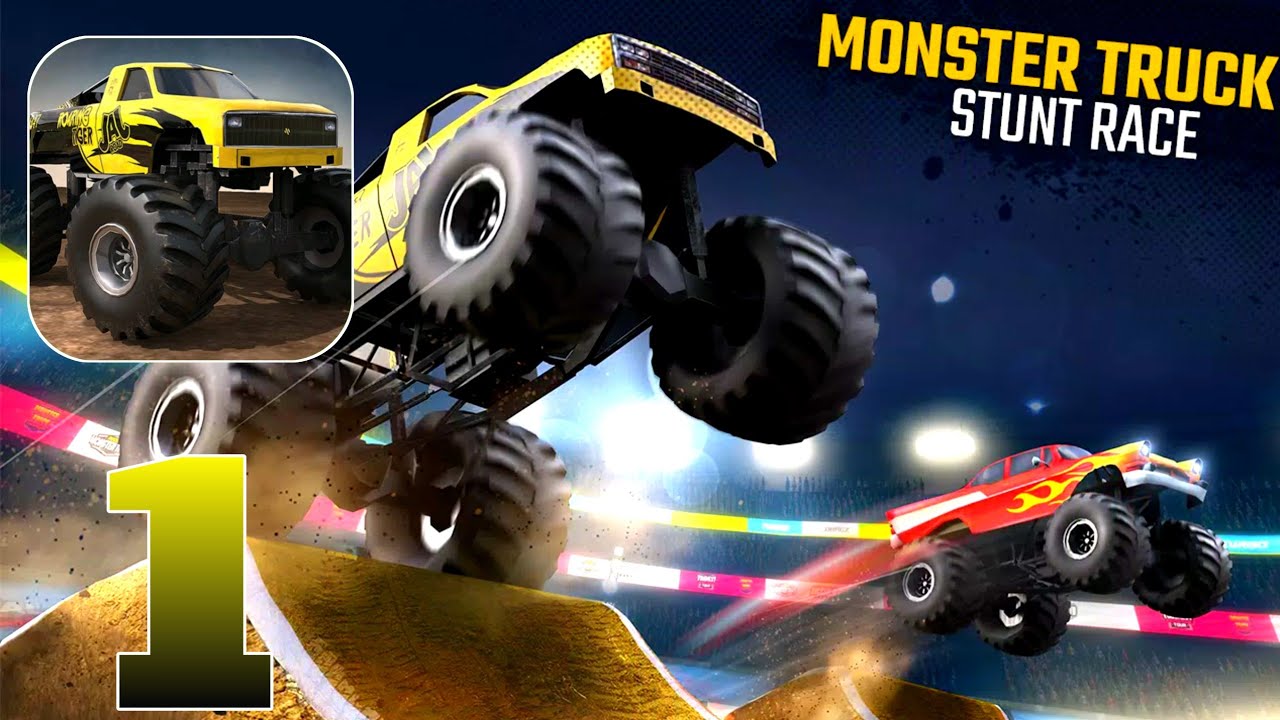 Monster Truck Stunt : Car Race - Gameplay Walkthrough | Part 1 (Android, iOS)