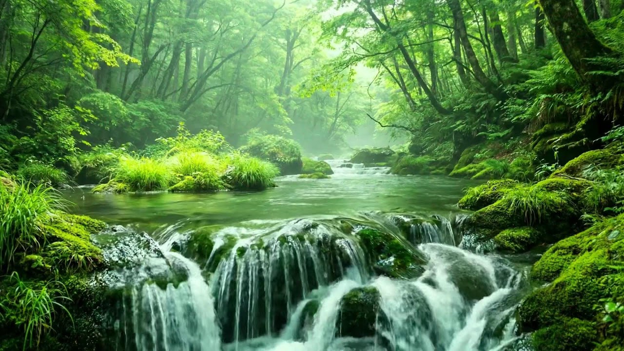 Gentle Stream Flowing and Birds Singing, Deep Relaxing Forest Sounds for Study and Sleep ASMR
