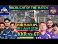GT vs KKR Match 25 Highlights IPL 2026 | Shubman Gill 86 Runs vs KKR #ipl #ipl2026